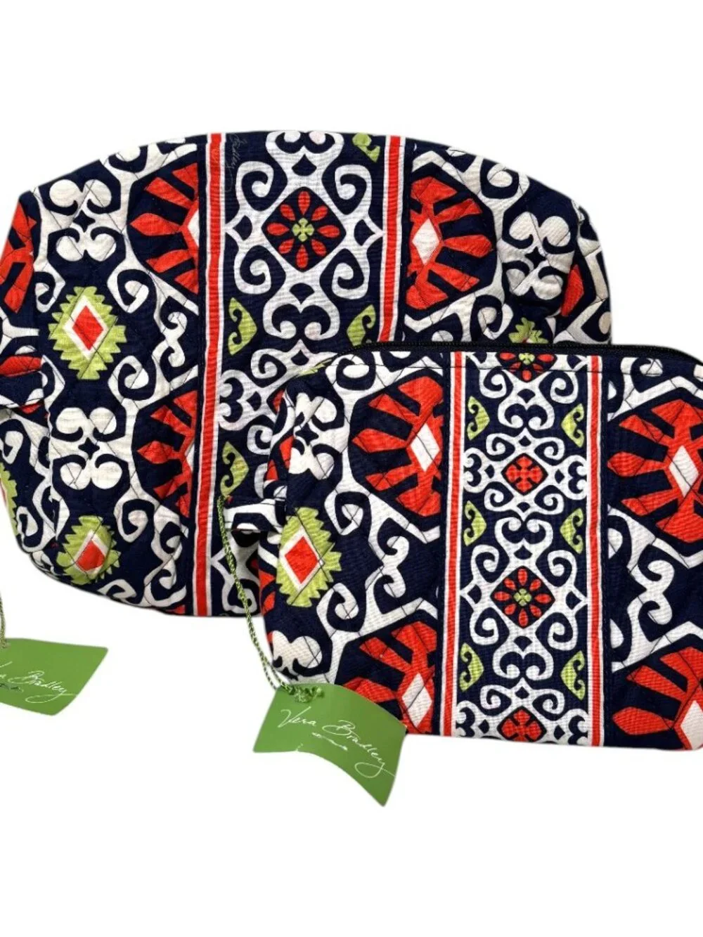 NEW Vera Bradley Sun Valley Cosmetic Bag Large Medium Set Travel Gift Retired